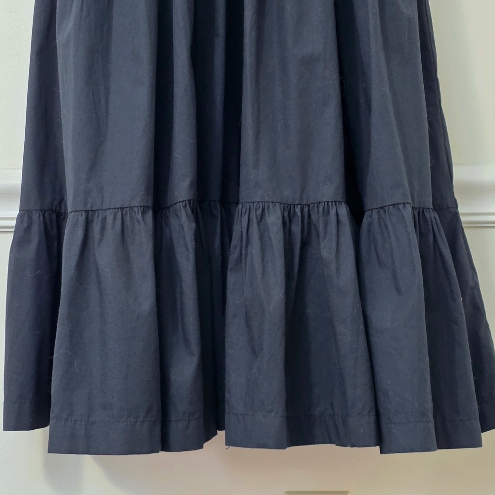 Abercrombie & Fitch Tiered Smocked Maxi Dress Sz M Petite Black Dark Cottage - Picture 3 of 13